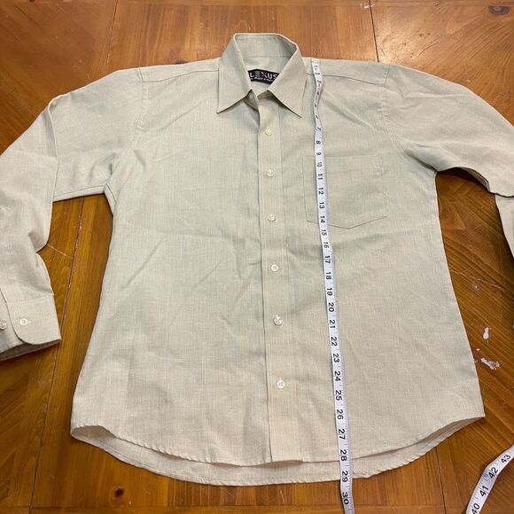 Lexus Khaki Color Collared Button Up Long Sleeve Shirt Mens Large - Picture 7 of 9